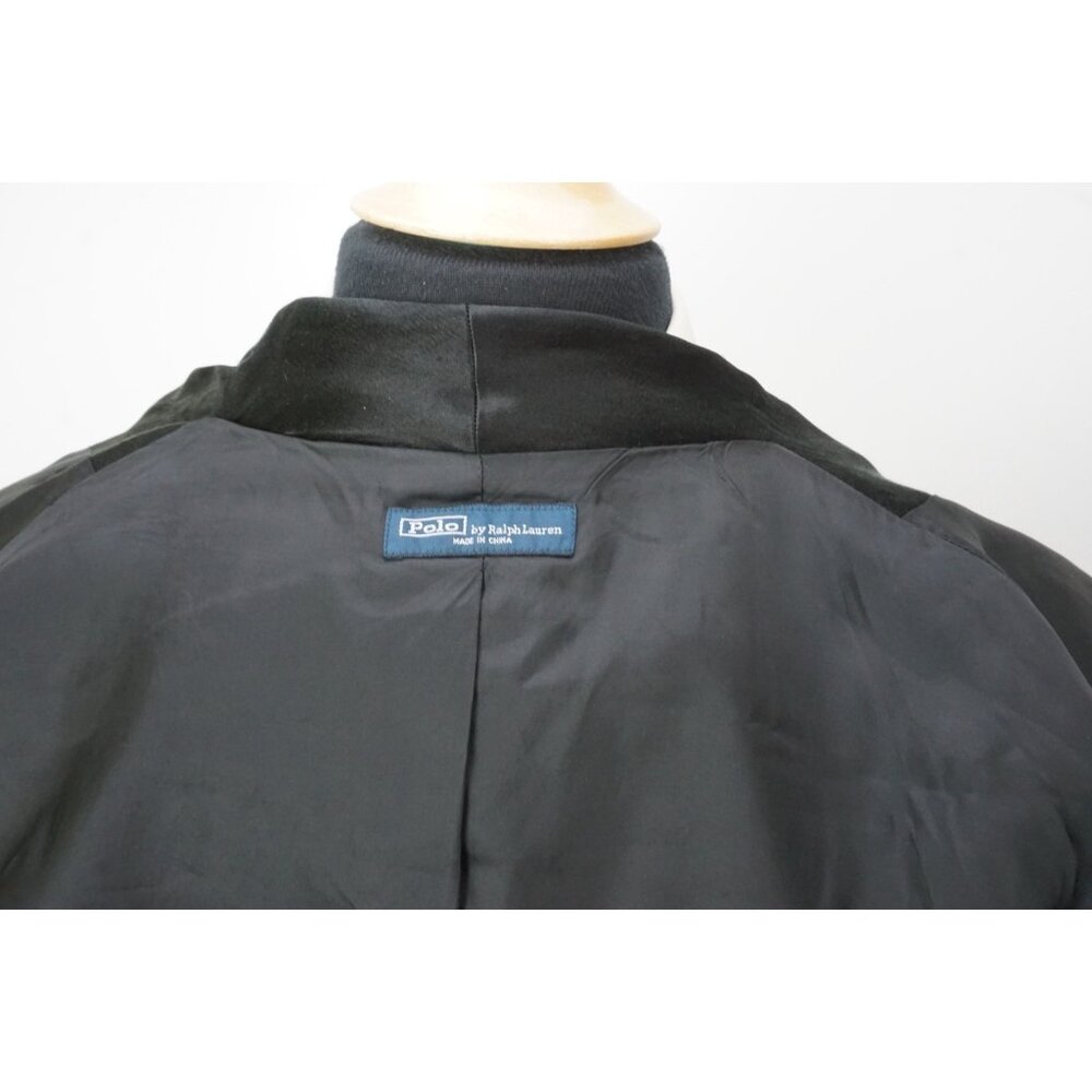 Polo by Ralph Lauren Frog Toggle Shawl Black Cotton Velour Formal Jacket Sz L - Picture 6 of 7